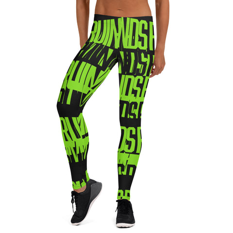 RM Roots - Bloque (verde / negro) Leggings