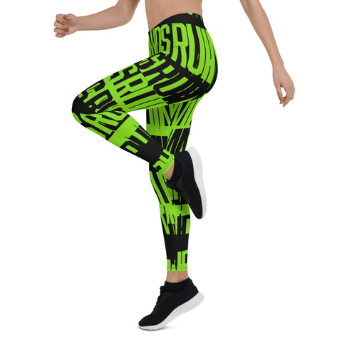 RM Roots - Bloque (verde / negro) Leggings