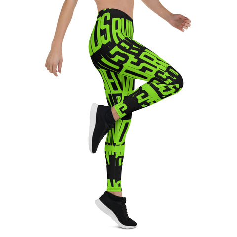 RM Roots - Bloque (verde / negro) Leggings