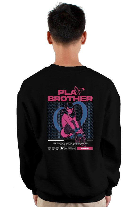 RM Playbrother (Black) heavy crewneck sweatshirt