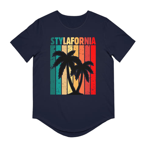 Camiseta con dobladillo redondeado de punto RM Stylafornia