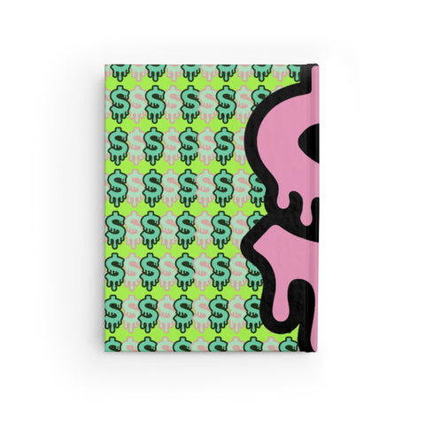 RM Roots - $Drip 粉色/绿色日记本 - 格线