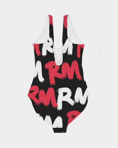 RM 涂鸦（红色/黑色）连体泳衣