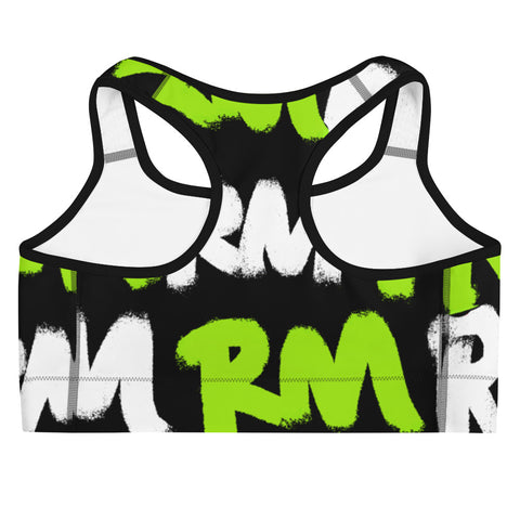 RM Graffiti RMX - Sujetador deportivo verde neón