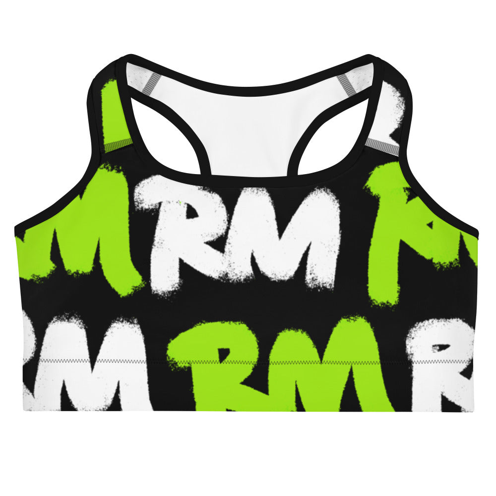 RM Graffiti RMX - Neon Green Sports bra